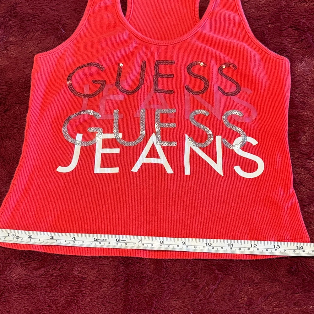 GUESS Red Crop Top with Logo - Picture 8 of 11
